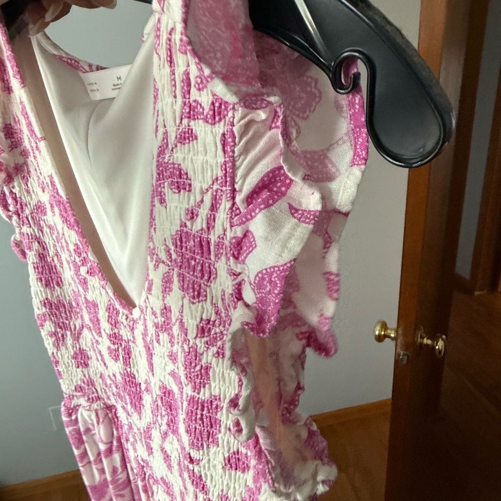 LC Lauren Conrad Pink and White Floral Midi Dress - Picture 4 of 12
